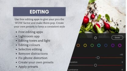 editing phone food photography on your smartphone course