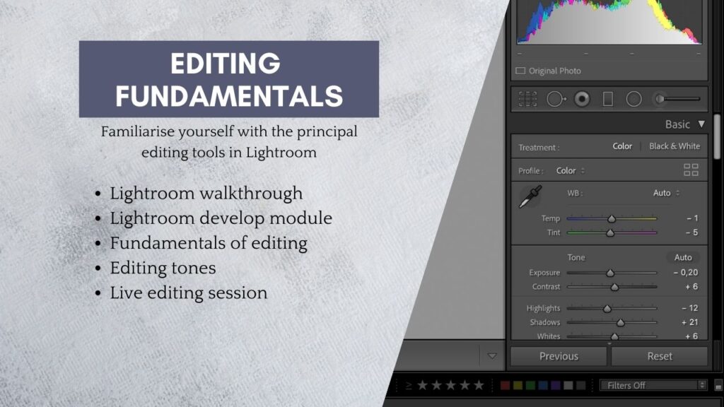 editing fundamentals for food photography - Editing tones, develop module, fundamentals